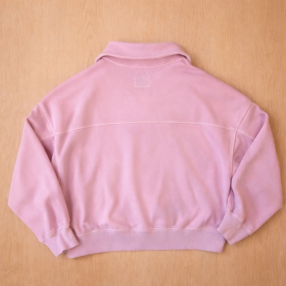 Abercrombie & Fitch Soft Max Essentials Light Pink Fleece Quarter-Zip - Large - Picture 2 of 6